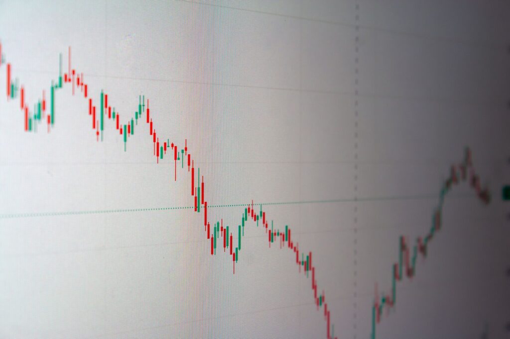 Detailed graph showing financial data trends, ideal for business and finance themes.